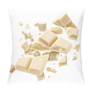 Personality  Chocolate Explosion, Pieces Shattering On White Background Pillow Covers