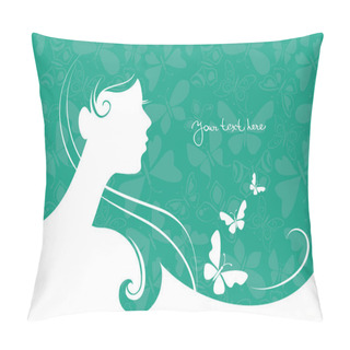 Personality  Background With Beautiful Girl Silhouette Pillow Covers