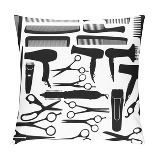 Personality  Barber (hairdressing) Salon Equipment - Hairdryer, Scissors And  Pillow Covers