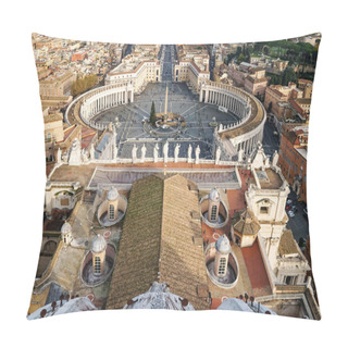 Personality  Piazza San Pietro With Historical Buildings In Vatican City  Pillow Covers