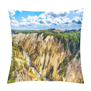 Personality  The Yellowstone River As It Flows Through The Grand Canyon Of The Yellowstone In Yellowstone National Park In Wyoming, United States Of America Pillow Covers