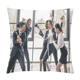 Personality  Businesspeople Yelling And Quarreling  Pillow Covers