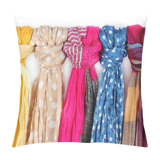 Personality  Many Bright Female Scarfs Close-up Pillow Covers