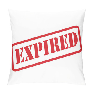 Personality  'EXPIRED' Red Stamp Vector Over A White Background. Pillow Covers