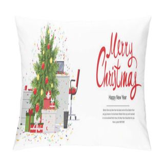 Personality  Merry Christmas Flat Background Pillow Covers