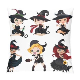 Personality  Set Of 6 Charming Witches Pillow Covers