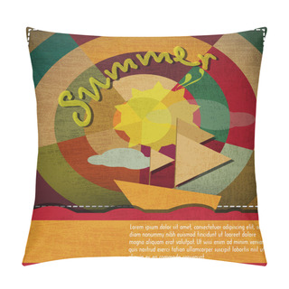 Personality  Summer Background Vector Illustration  . Pillow Covers