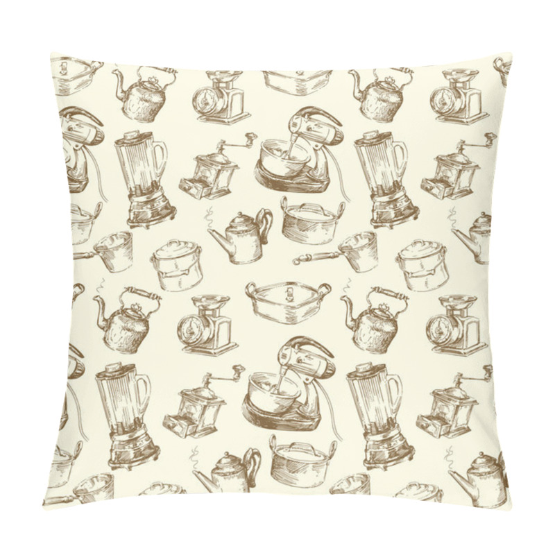 Personality  Kitchen utensils, cookware seamless wallpaper pillow covers