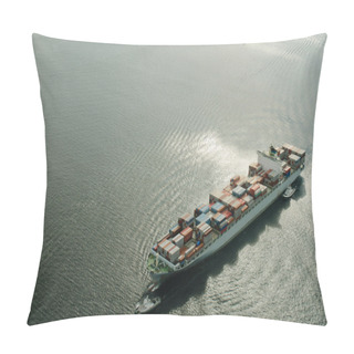 Personality  Freight Ship In Bay Pillow Covers