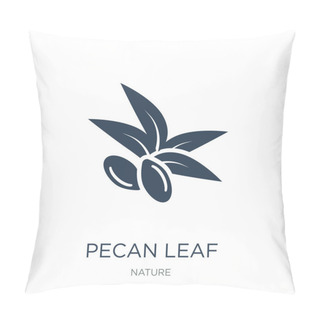 Personality  Pecan Leaf Icon Vector On White Background, Pecan Leaf Trendy Filled Icons From Nature Collection Pillow Covers