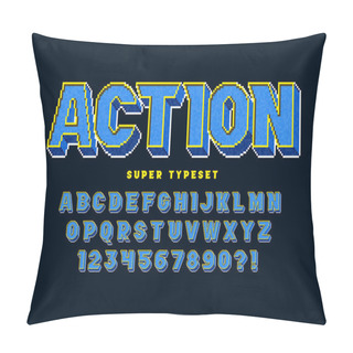 Personality  Pixel Vector Alphabet Design, Stylized Like In 8-bit Games. Pillow Covers