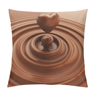 Personality  Heart Symbol Made Of Liquid Chocolate Pillow Covers