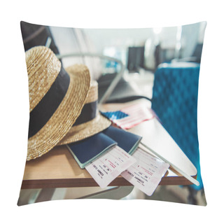 Personality  Traveling Equipment On Chair At Airport Pillow Covers