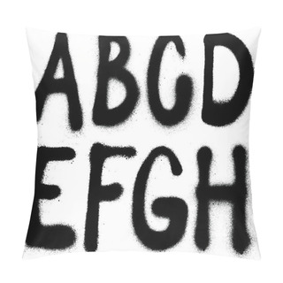 Personality  Detailed Graffiti Spray Paint Font Type (part 1). Vector Alphabet Pillow Covers