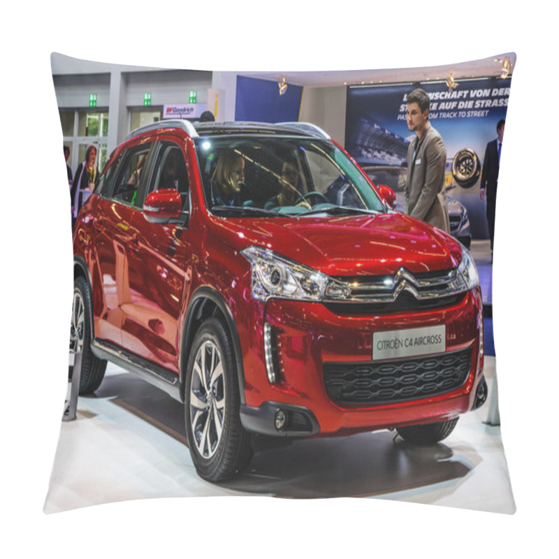 Personality  FRANKFURT - SEPT 2015: Citroen C4 Aircross Presented At IAA Inte Pillow Covers