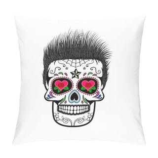 Personality  Sugar Skull. Vector Illustration. Pillow Covers