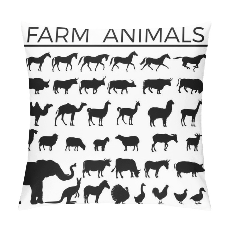Personality  Farm animals silhouettes pillow covers