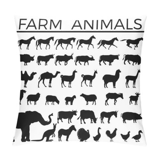 Personality  Farm Animals Silhouettes Pillow Covers