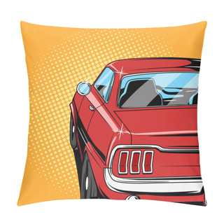 Personality  Red Car Comic Book Style Vector Pillow Covers