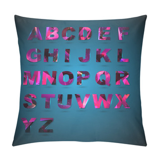 Personality  Abstract Alphabet On Blue Background Pillow Covers