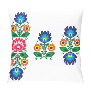 Personality  Folk Embroidery With Flowers - Traditional Polish Pattern Pillow Covers