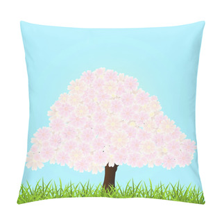 Personality  Vector Illustration Of A Blossom Tree. Pillow Covers