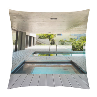 Personality  Beautiful Modern House In Cement Pillow Covers