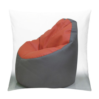 Personality  Red Brown Pouffe On White Pillow Covers