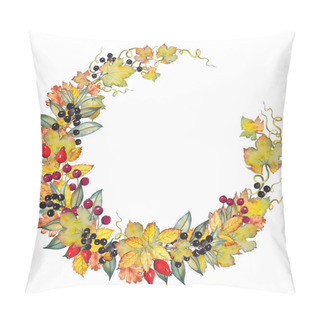 Personality  Demi Wreath With Autumn Leaves And Berries. Pillow Covers