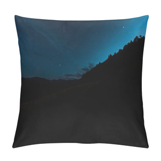 Personality  Sky With Shining Stars Near Trees At Night  Pillow Covers