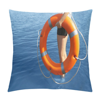 Personality  Girl With Life Buoy Pillow Covers