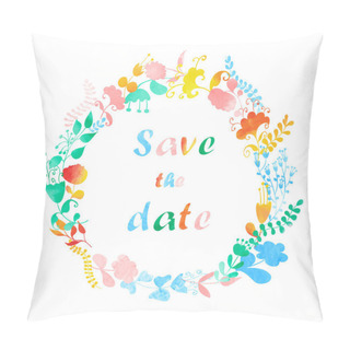Personality  Card With Summer Wreath. Pillow Covers