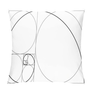 Personality  Minimalistic Style Design. Golden Ratio. Geometric Shapes. Circles In Golden Proportion. Futuristic Design. Logo. Vector Icon. Abstract Vector Background Pillow Covers