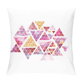 Personality  Triangular Space Design. Abstract Watercolor Ornament. Pillow Covers