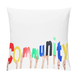 Personality  Hands Holding Community Word Pillow Covers