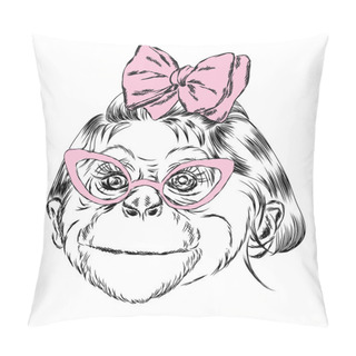 Personality  Monkey Glasses. Vector Illustration For Greeting Card, Poster, Or Print On Clothes. Pillow Covers