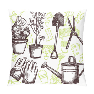 Personality  Garden Tools Sketch Concept Pillow Covers