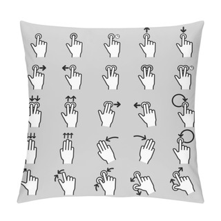 Personality  Touch Gestures Line Icons Set Pillow Covers