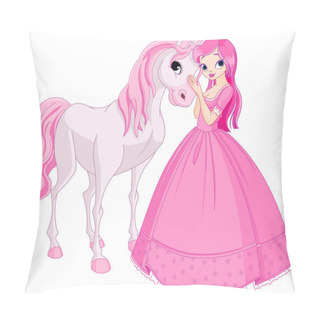 Personality  Beautiful Princess And Horse Pillow Covers