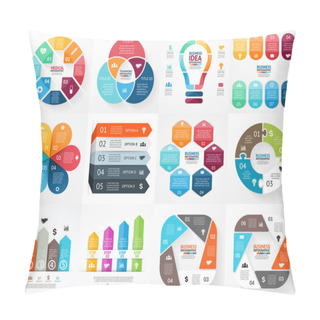 Personality  Vector Infographics Set. Collection Of Templates For Cycle Diagram, Graph, Presentation And Round Chart. Business Concept With Options, Parts, Steps Or Processes. Pillow Covers
