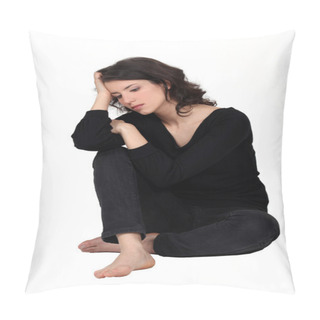 Personality  A Depressed Woman Pillow Covers