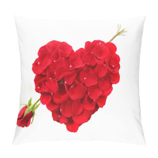 Personality  Heart Shape Made Of Rose Petals With Lon Pillow Covers