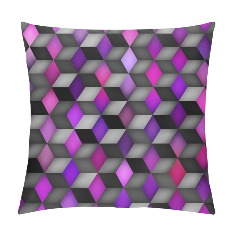 Personality  Vector Seamless Multicolor Gradient Cube Shape Rhombus Grid Geometric Pattern pillow covers