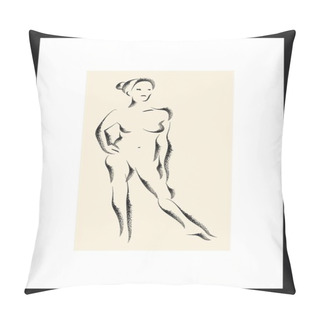 Personality  Human Sketch Drawing. Vector Poster. Pillow Covers