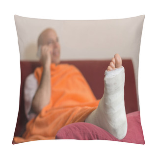 Personality  Young Man With A Broken Ankle And A Leg Cast Pillow Covers