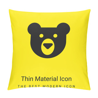 Personality  Bear Head Minimal Bright Yellow Material Icon Pillow Covers