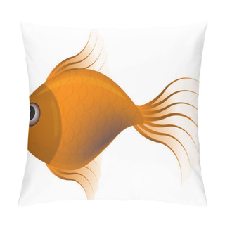 Personality  Gold Fish Isolated On White. Vector Pillow Covers