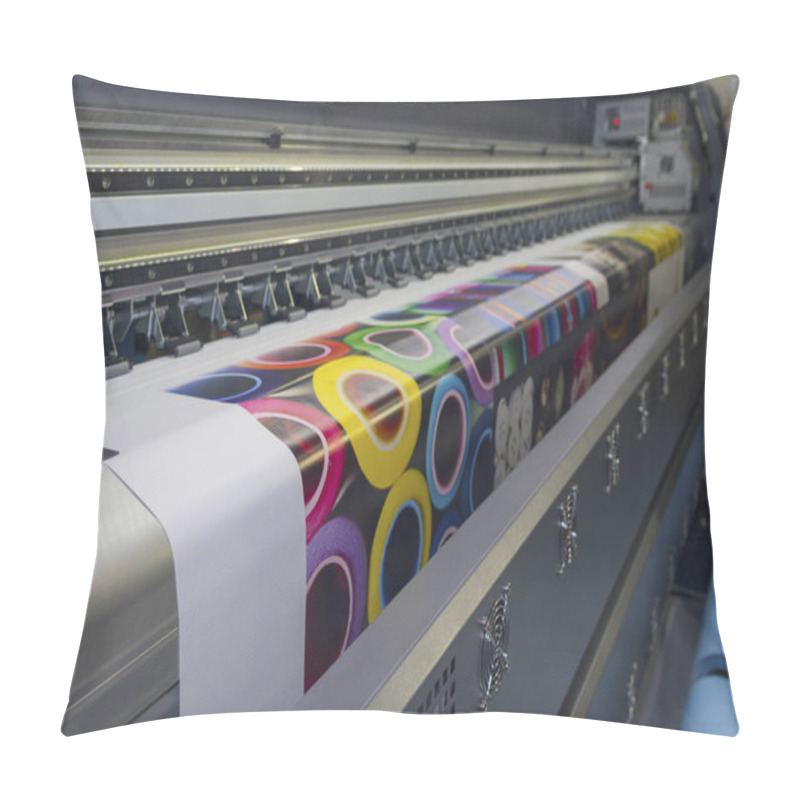 Personality  Large Format Printing Machine In Operation. Industry Pillow Covers