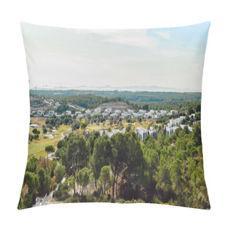 Personality  Panoramic Wide-angle View Of Las Colinas Luxury Residences And Golf Course Landscape. Costa Blanca, Alicante, Spain Pillow Covers