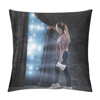 Personality  Young Woman Looking At The Scene Pillow Covers